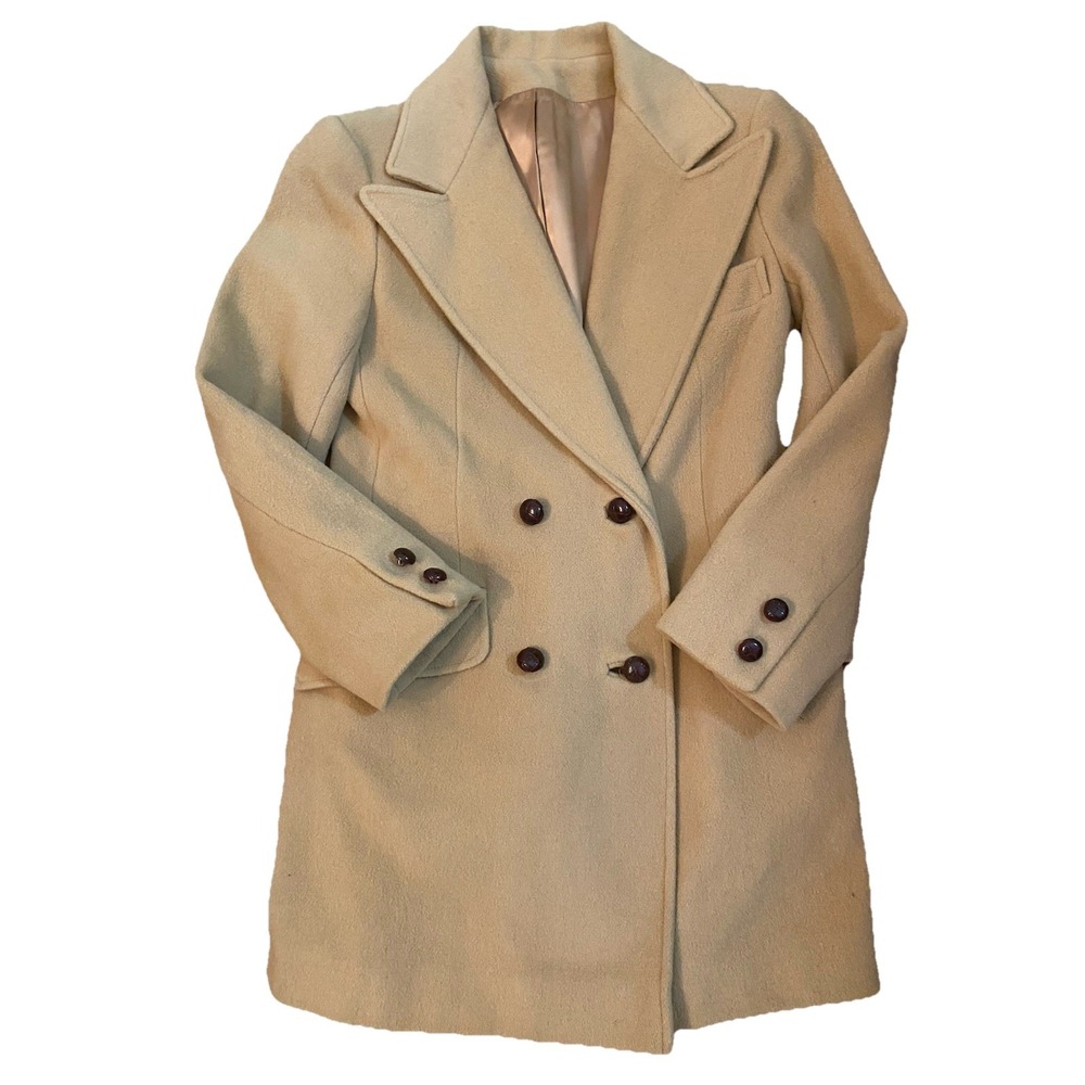 Country Pacer Coat Wool Tan Sz S Prairie Boho‎ Y2k Vintage Grannycore